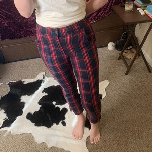 Hollister plaid crop skinny pants